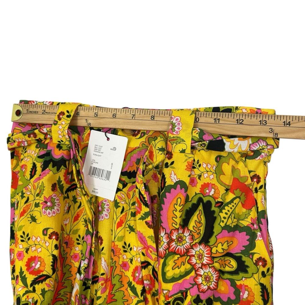 NWT Gibson & Latimer Pull On Casual Wide Leg Pants Linen Blend Floral Belt Sz S - Picture 12 of 15